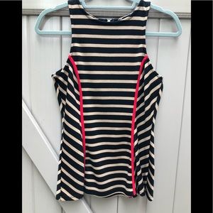 Green Envelope Striped peplum top